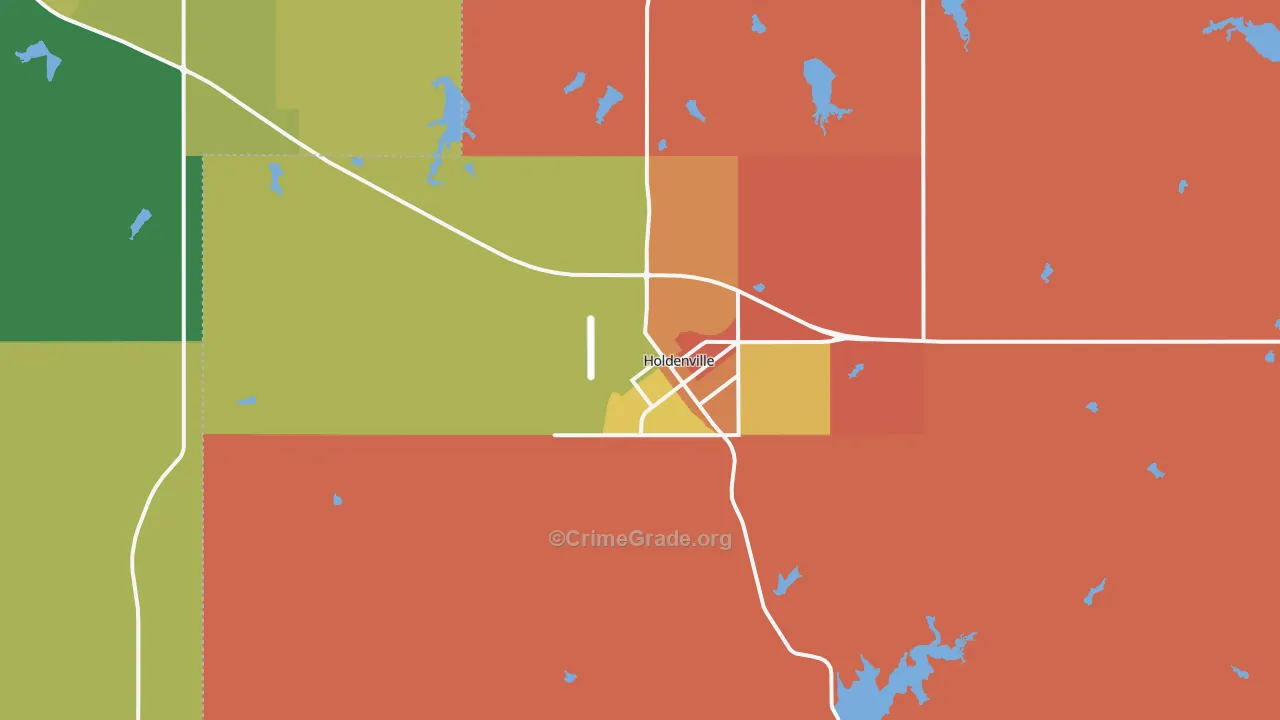 Holdenville, OK Map of Assault Rates