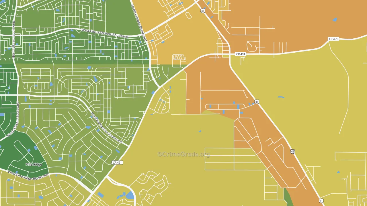 Holder, FL Map of Assault Rates