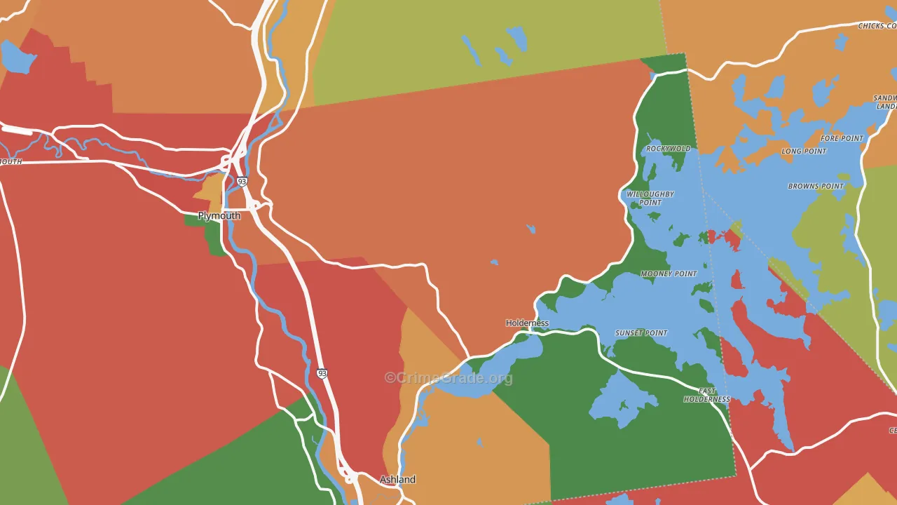 Holderness, NH Map of Assault Rates