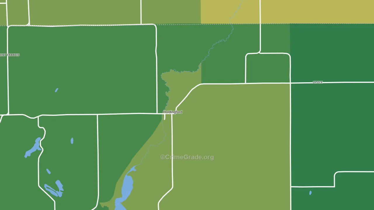 Holdingford, MN Map of Assault Rates