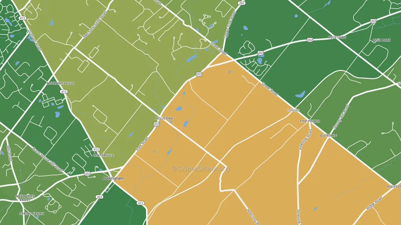 Holicong, PA Map of Assault Rates