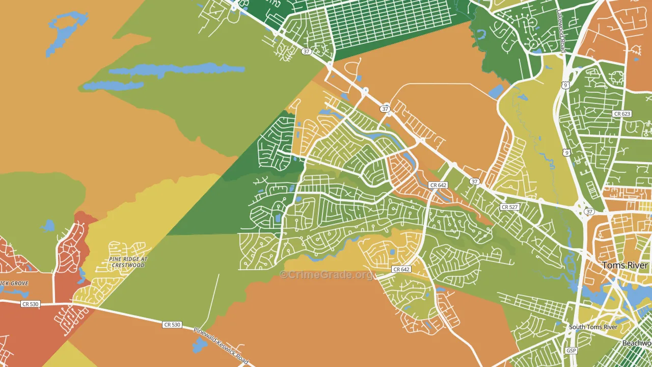Holiday City-Berkeley, NJ Map of Assault Rates