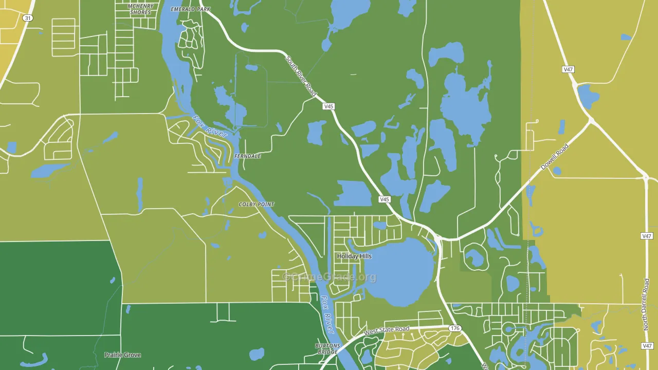 Holiday Hills, IL Map of Assault Rates
