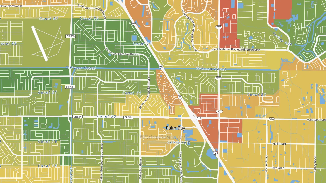 Holiday Park, Palm Bay, FL Map of Assault Rates