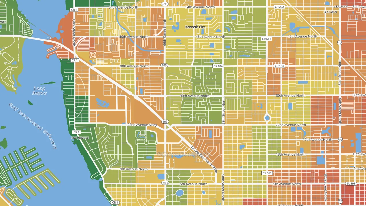 Holiday Park, St. Petersburg, FL Map of Assault Rates