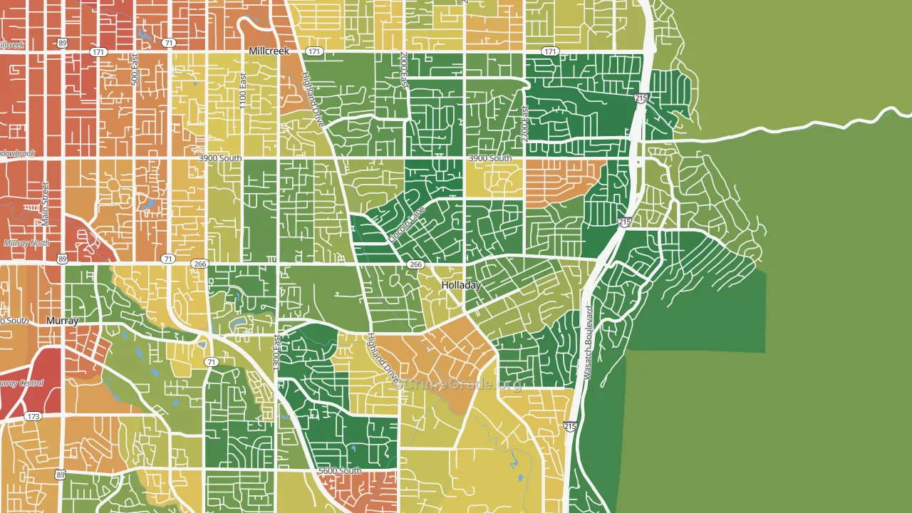 Holladay, UT Map of Assault Rates