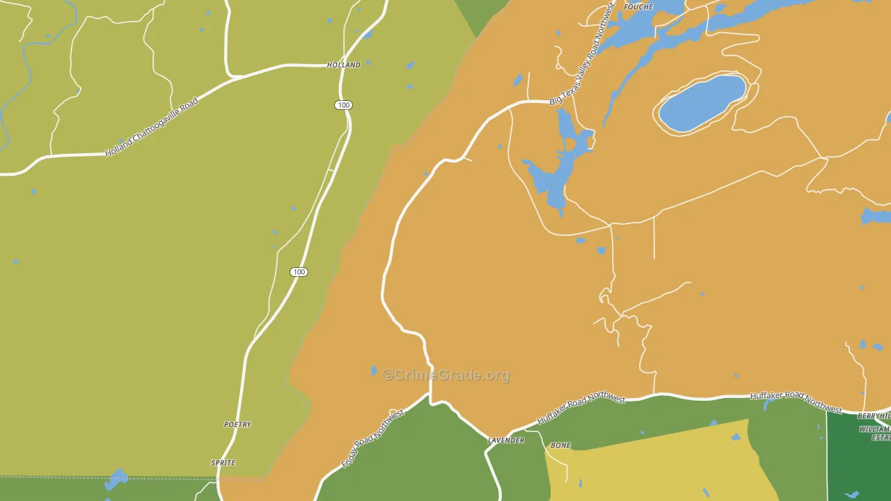 Holland, GA Map of Assault Rates