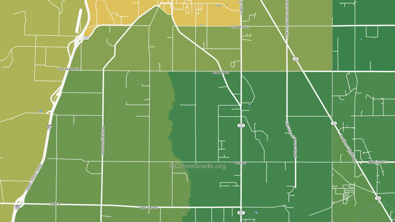 Holland Gin, AL Map of Assault Rates
