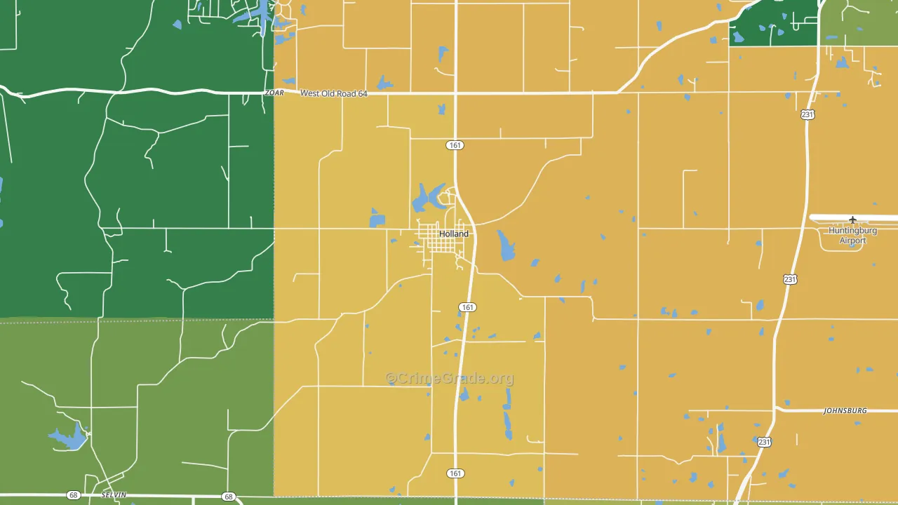 Holland, IN Map of Assault Rates