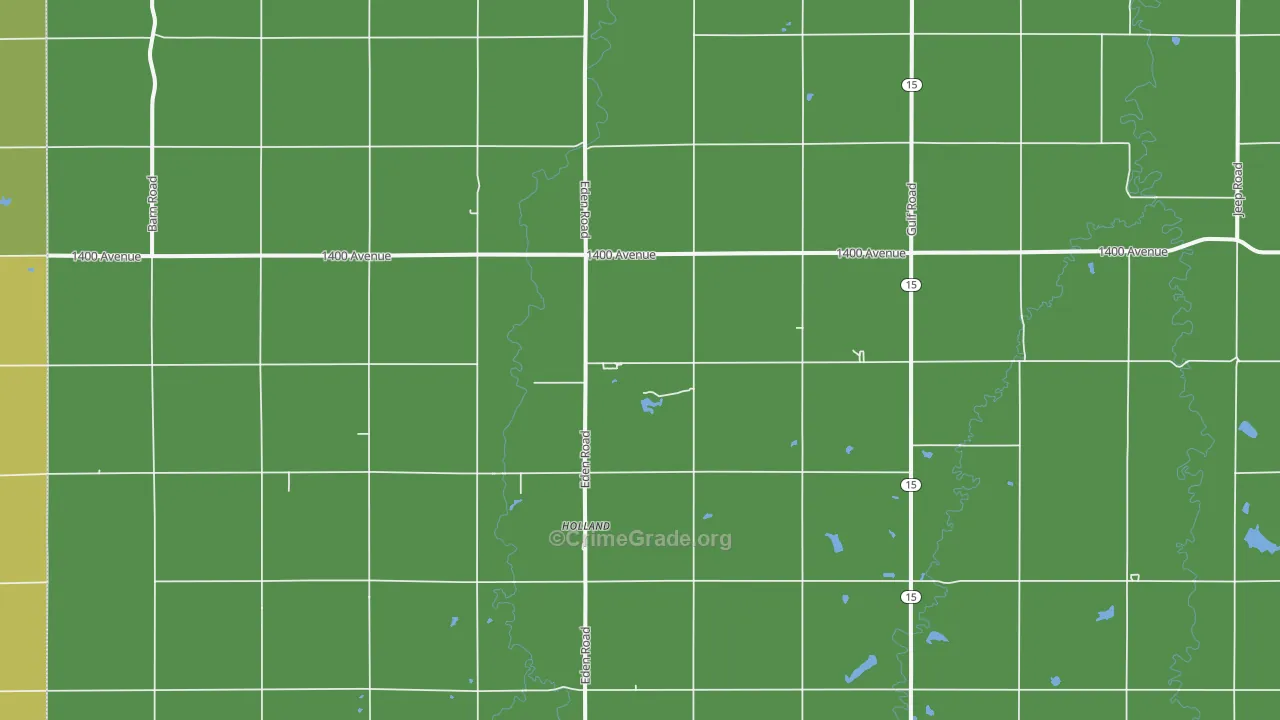 Holland, KS Map of Assault Rates