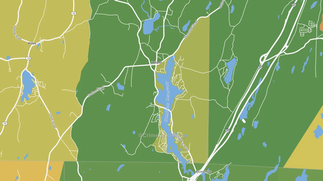 Holland, MA Map of Assault Rates