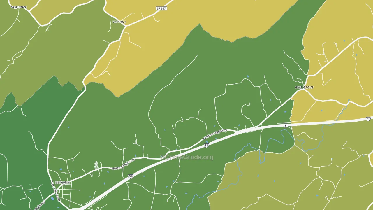 Holland Mill, TN Map of Assault Rates