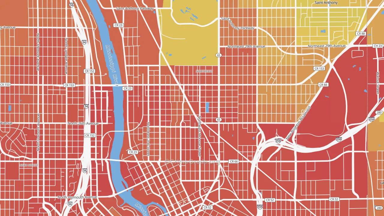 Holland, Minneapolis, MN Map of Assault Rates