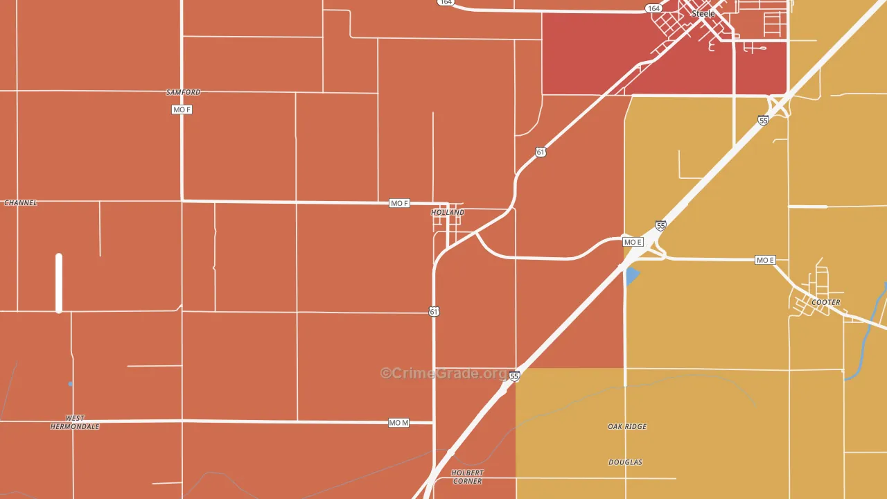 Holland, MO Map of Assault Rates