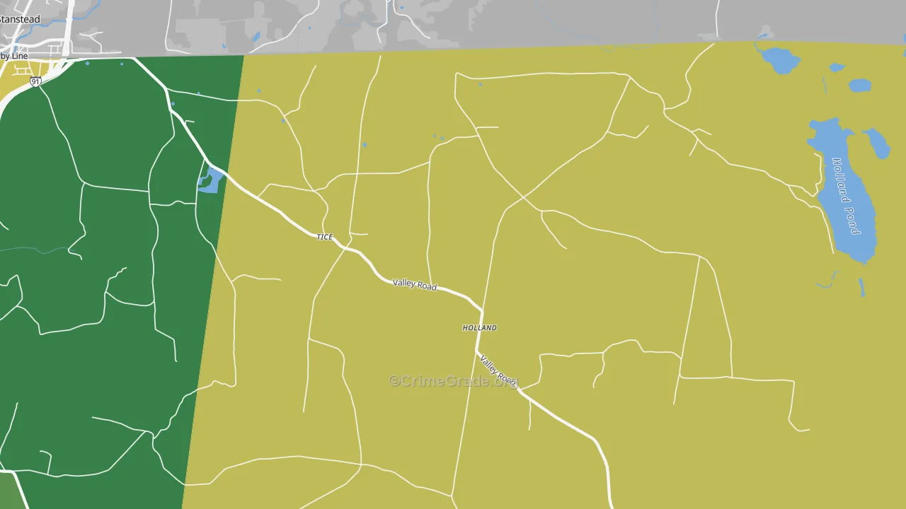 Holland, VT Map of Assault Rates