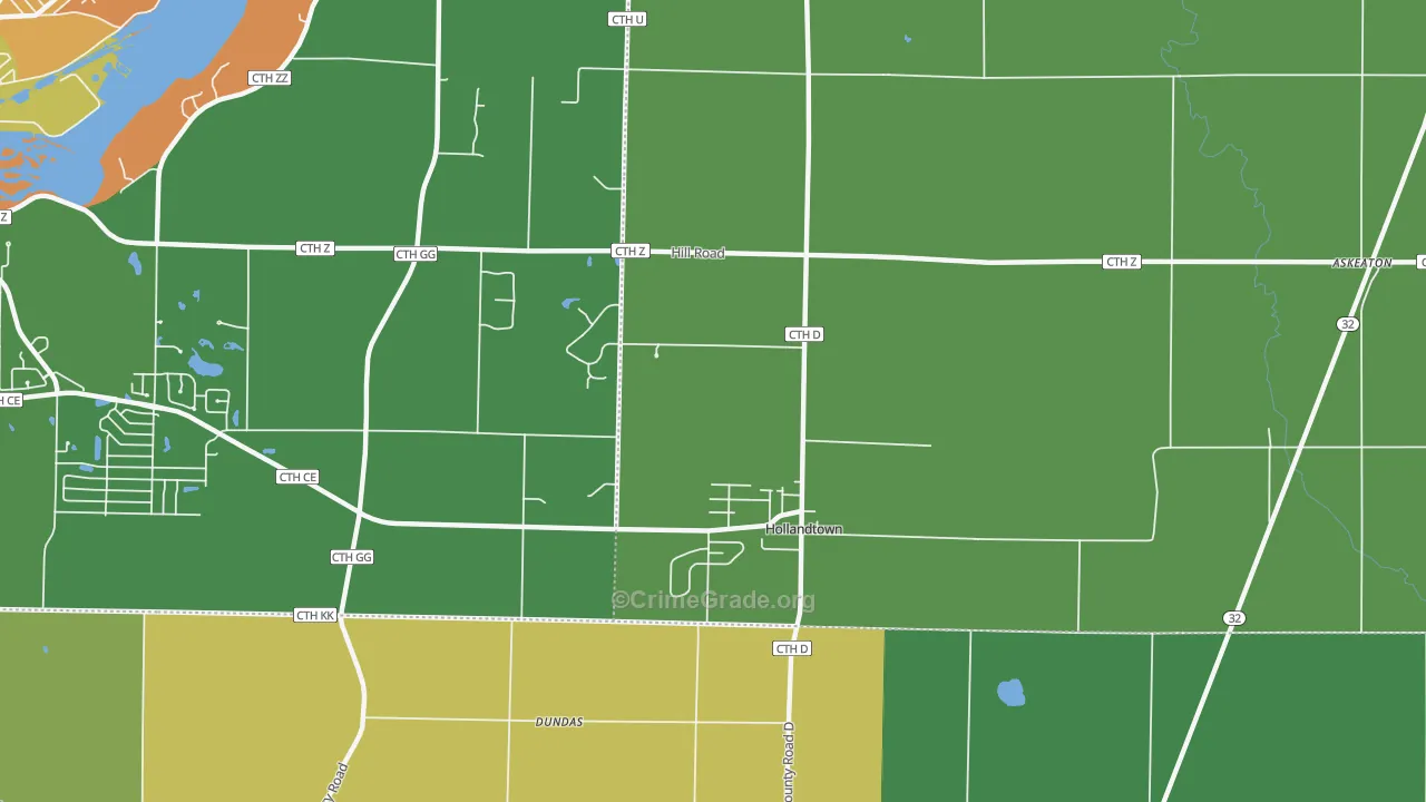 Holland, WI Map of Assault Rates