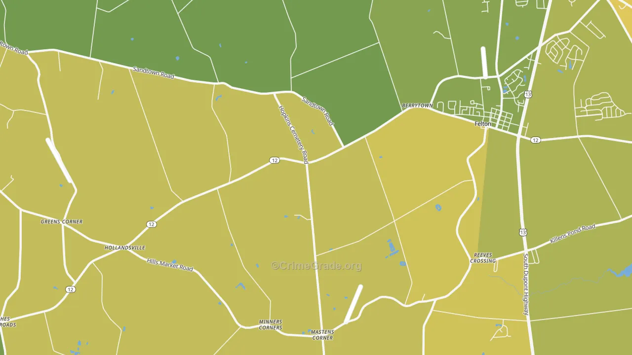 Hollandsville, DE Map of Assault Rates