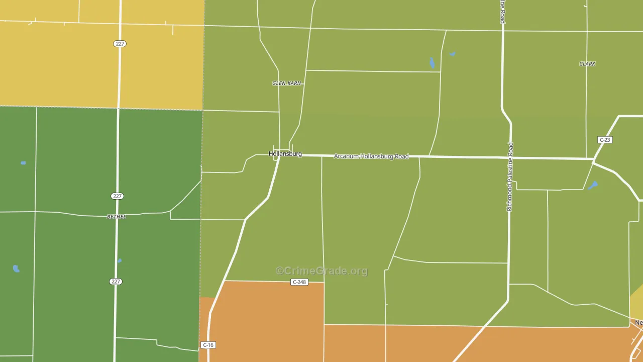 Hollansburg, OH Map of Assault Rates
