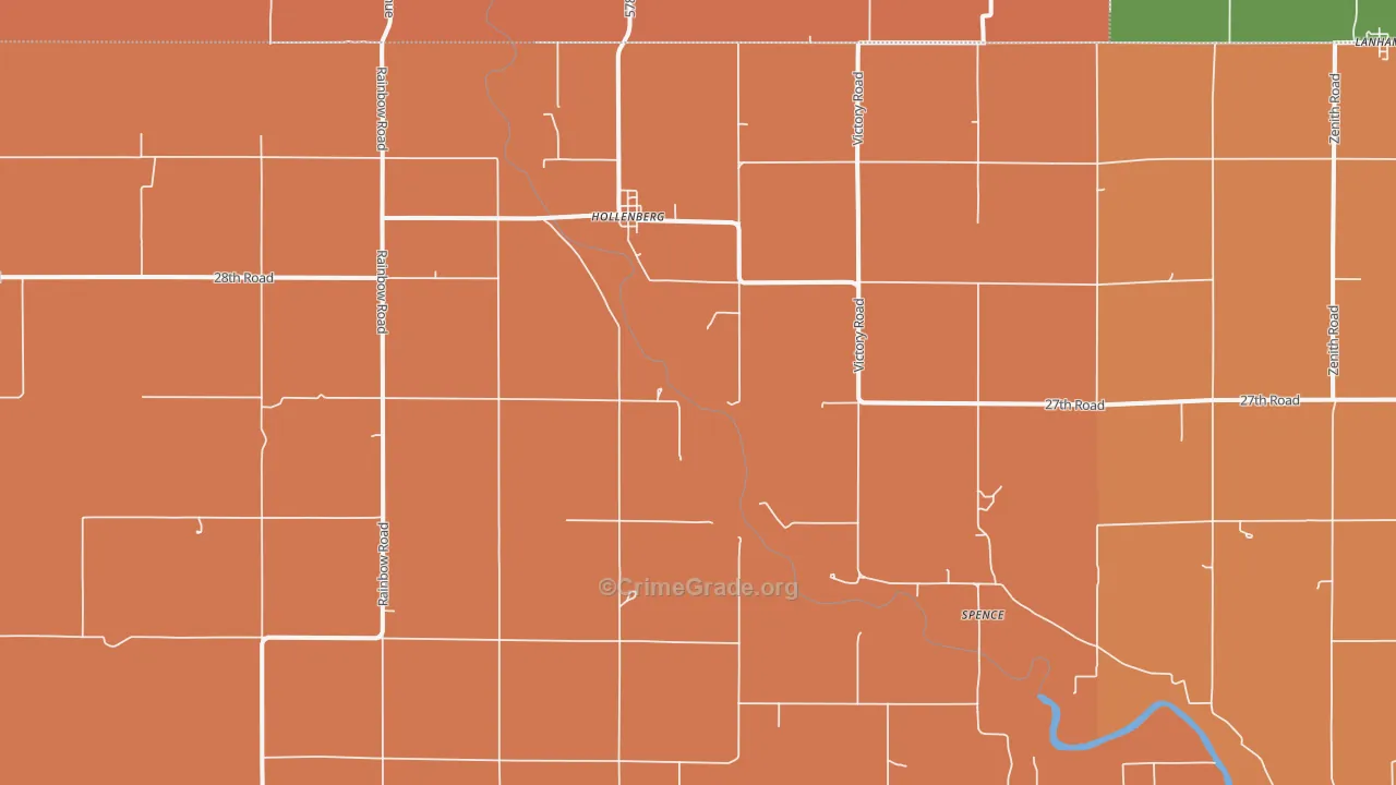 Hollenberg, KS Map of Assault Rates