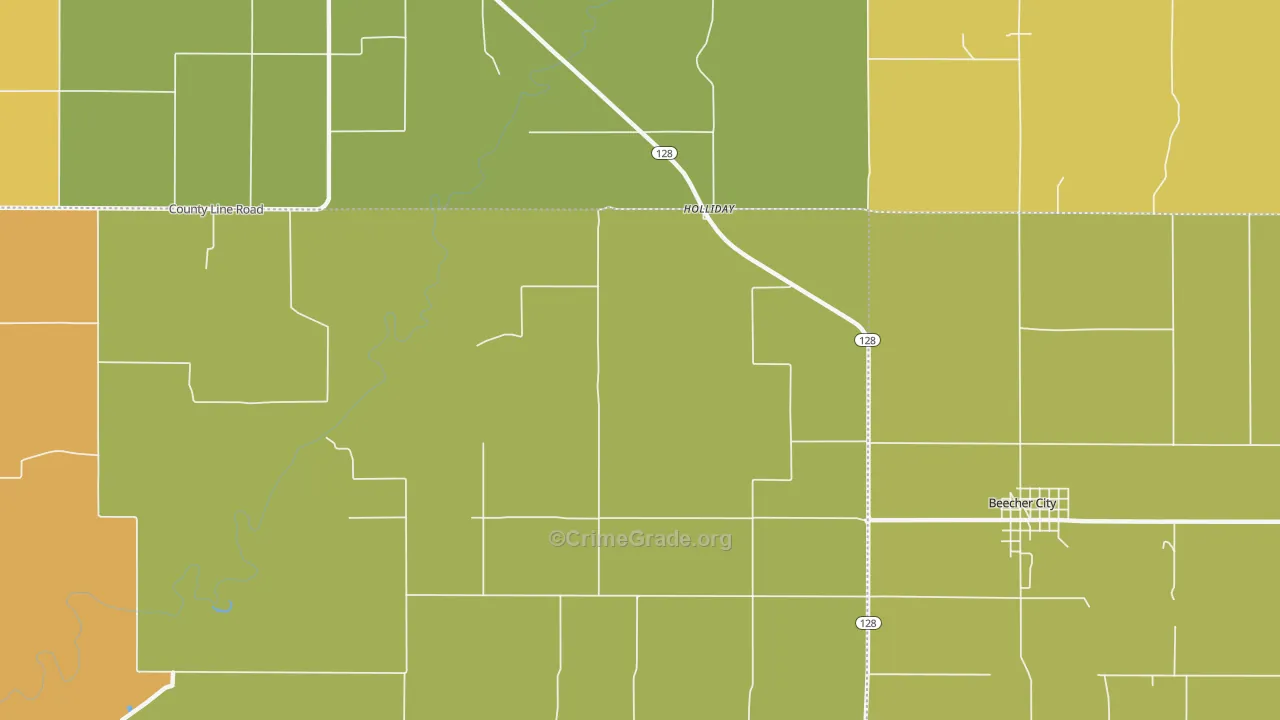 Holliday, IL Map of Assault Rates