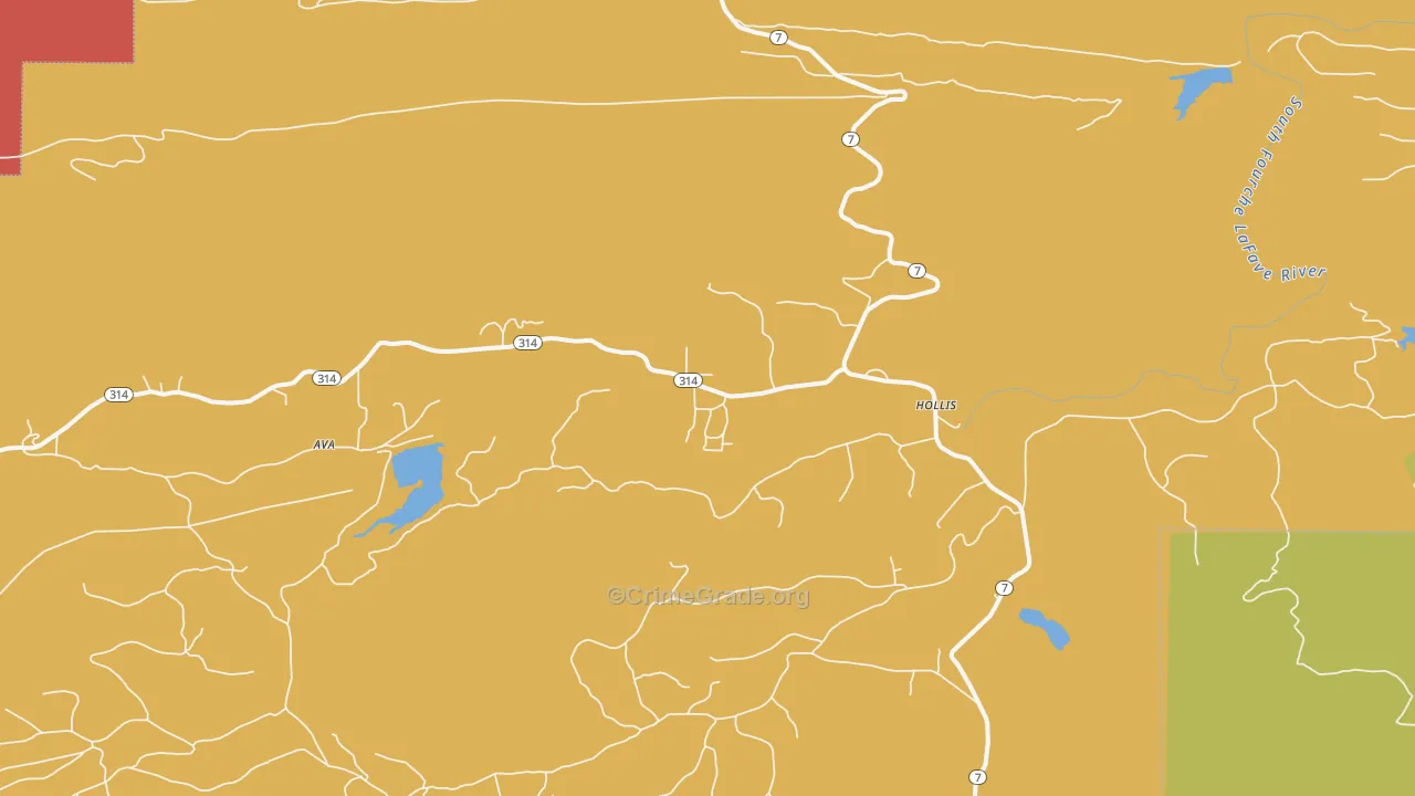 Hollis, AR Map of Assault Rates
