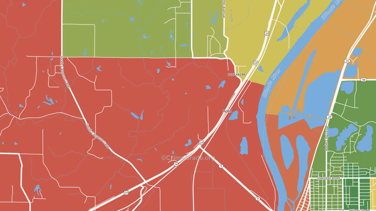 Hollis, IL Map of Assault Rates