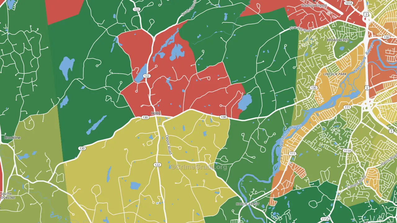Hollis, NH Map of Assault Rates