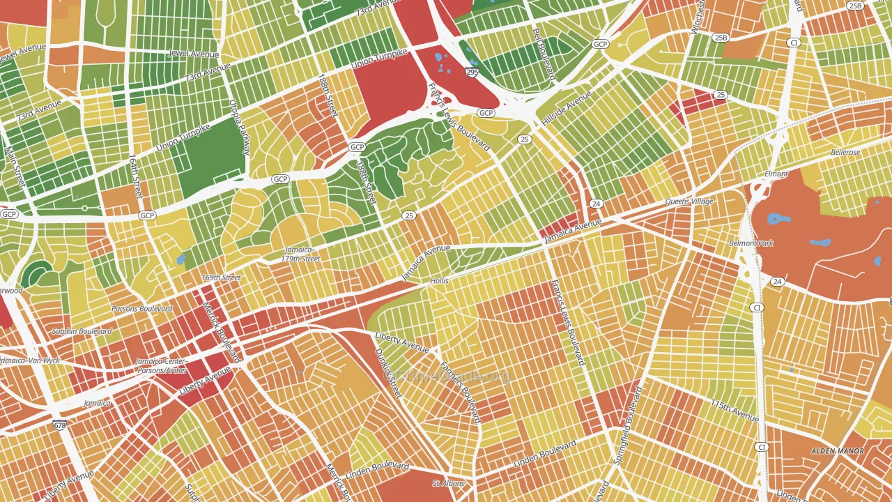 Hollis, Queens, NY Map of Assault Rates