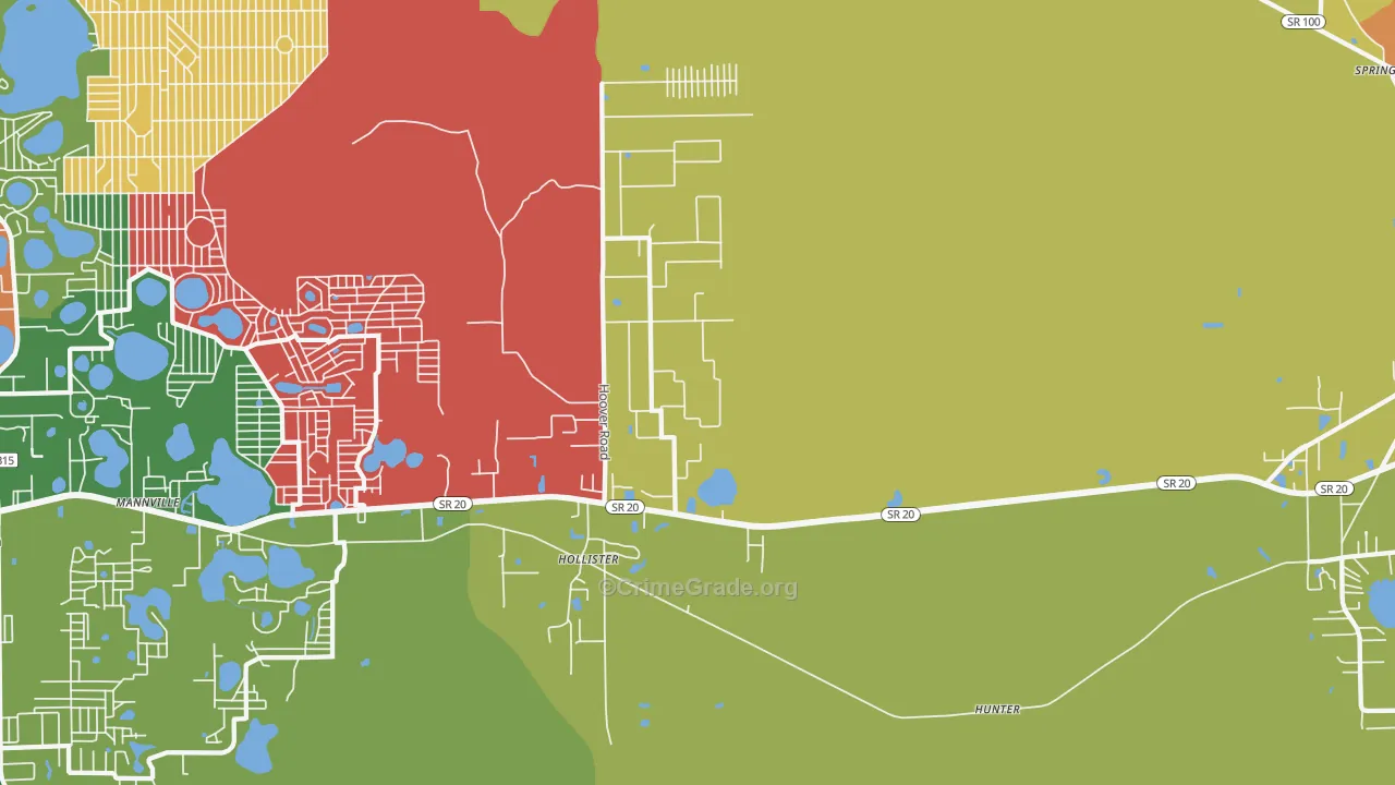Hollister, FL Map of Assault Rates