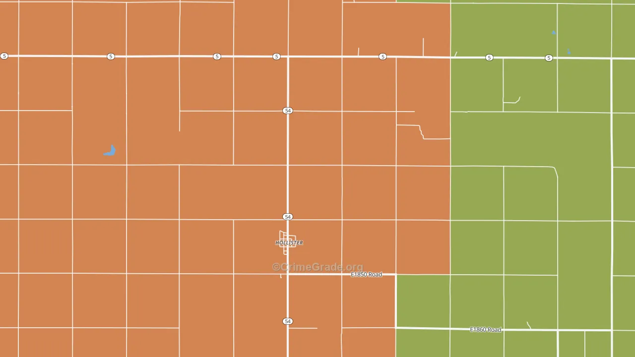Hollister, OK Map of Assault Rates
