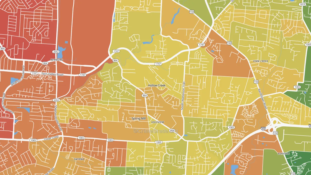 Hollow Creek, KY Map of Assault Rates