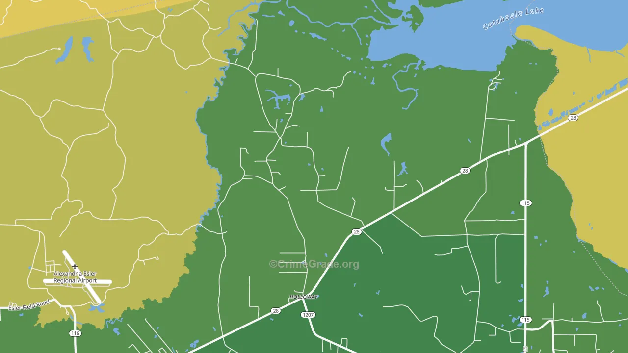 Holloway, LA Map of Assault Rates