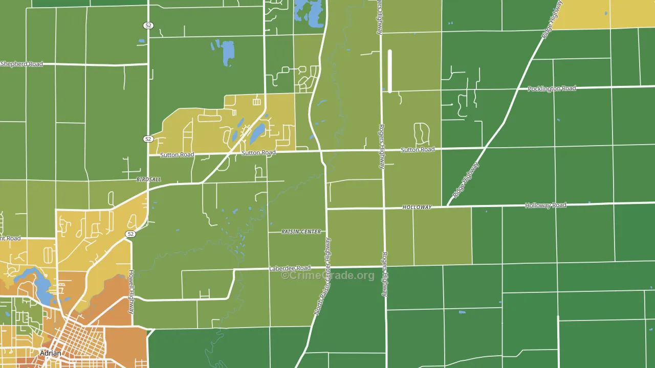 Holloway, MI Map of Assault Rates