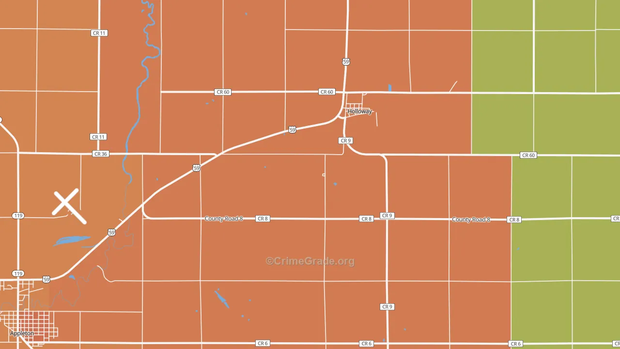 Holloway, MN Map of Assault Rates