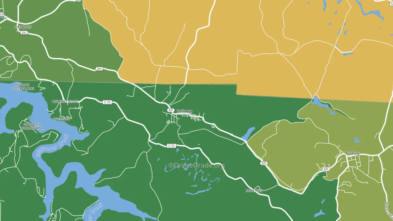 Holloway, OH Map of Assault Rates