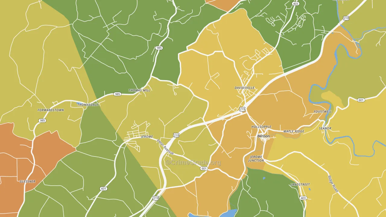 Hollsopple, PA Map of Assault Rates