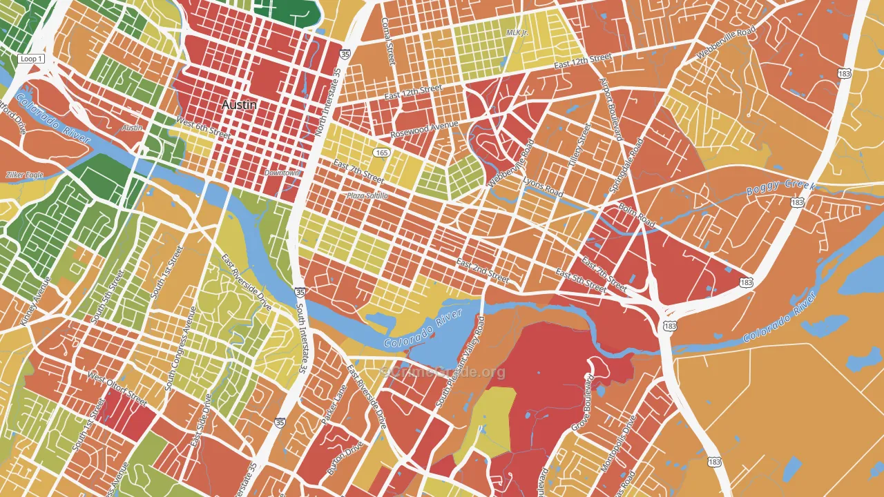 Holly, Austin, TX Map of Assault Rates