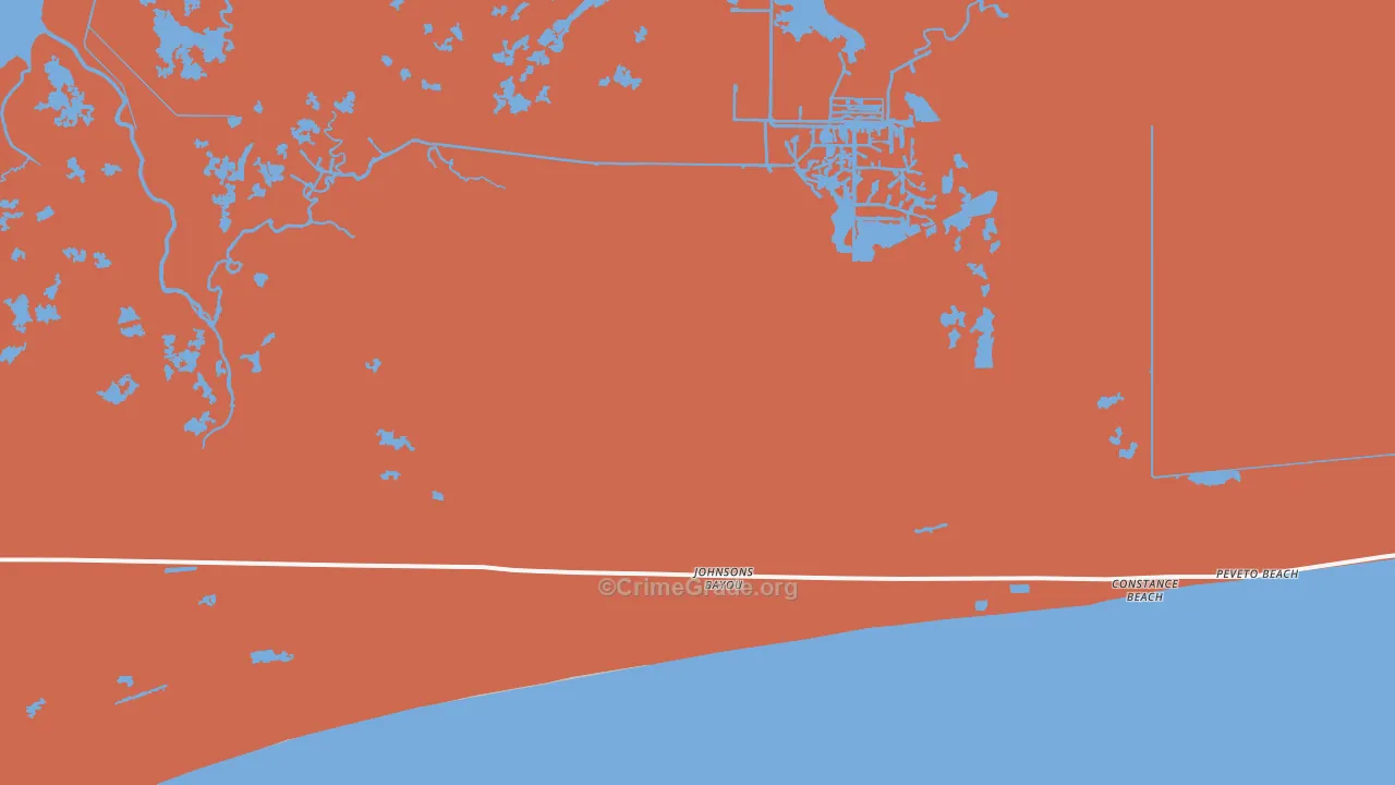 Holly Beach, LA Map of Assault Rates