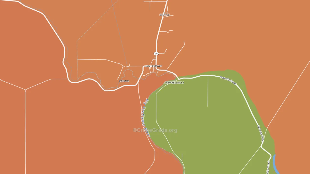 Holly Bluff, MS Map of Assault Rates