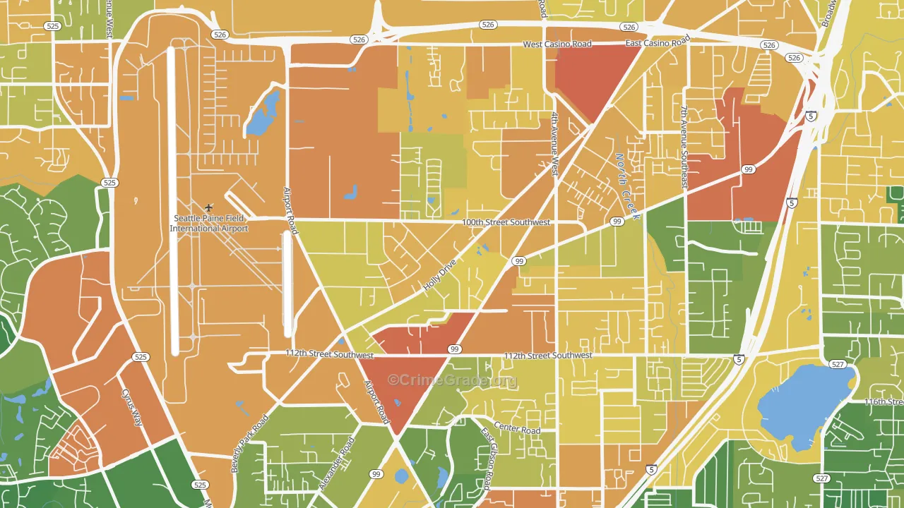 Holly, Everett, WA Map of Assault Rates