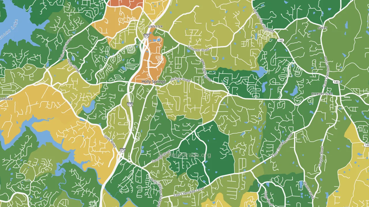 Holly Springs, GA Map of Assault Rates