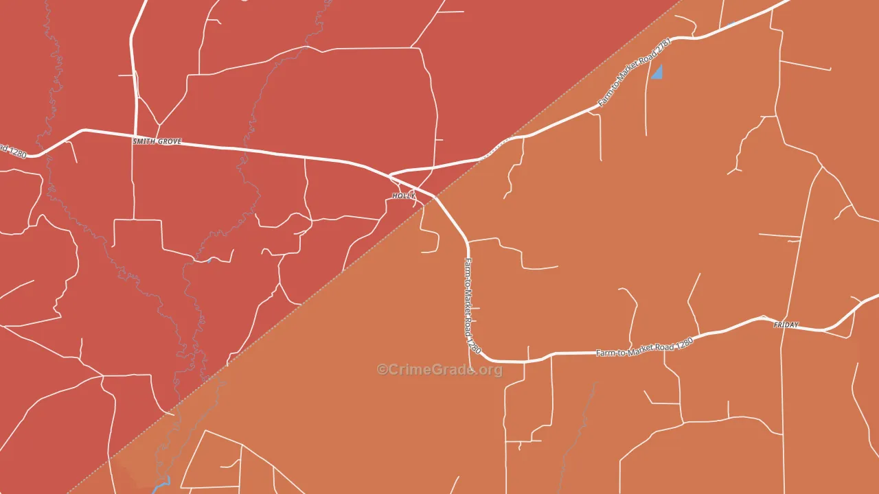 Holly, TX Map of Assault Rates