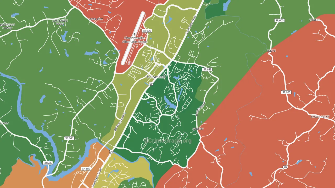 Hollymead, VA Map of Assault Rates