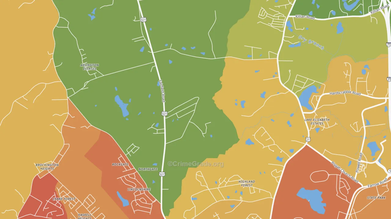 Hollywood Hills, SC Map of Assault Rates