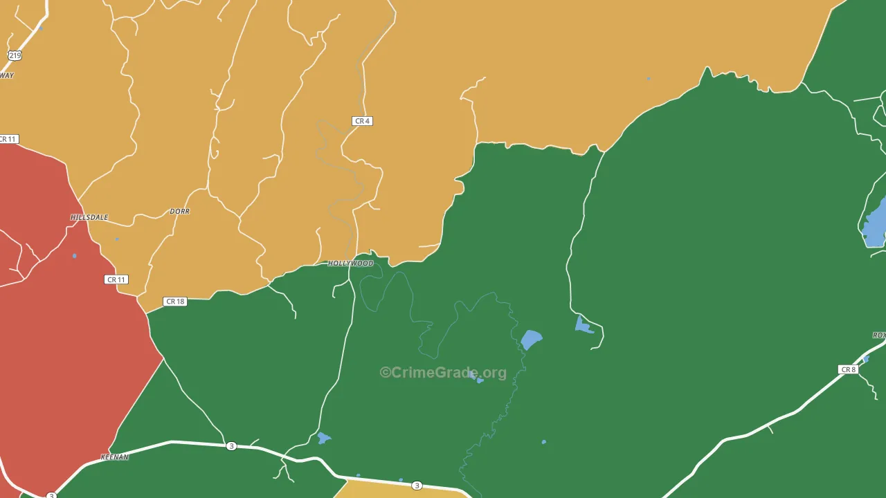 Hollywood, WV Map of Assault Rates