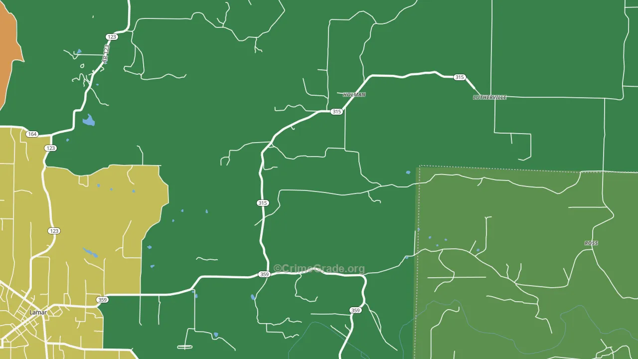 Holman, AR Map of Assault Rates