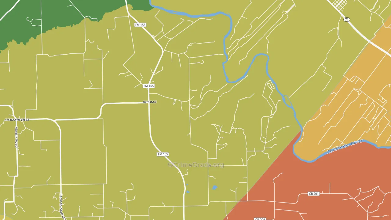 Holman, TX Map of Assault Rates