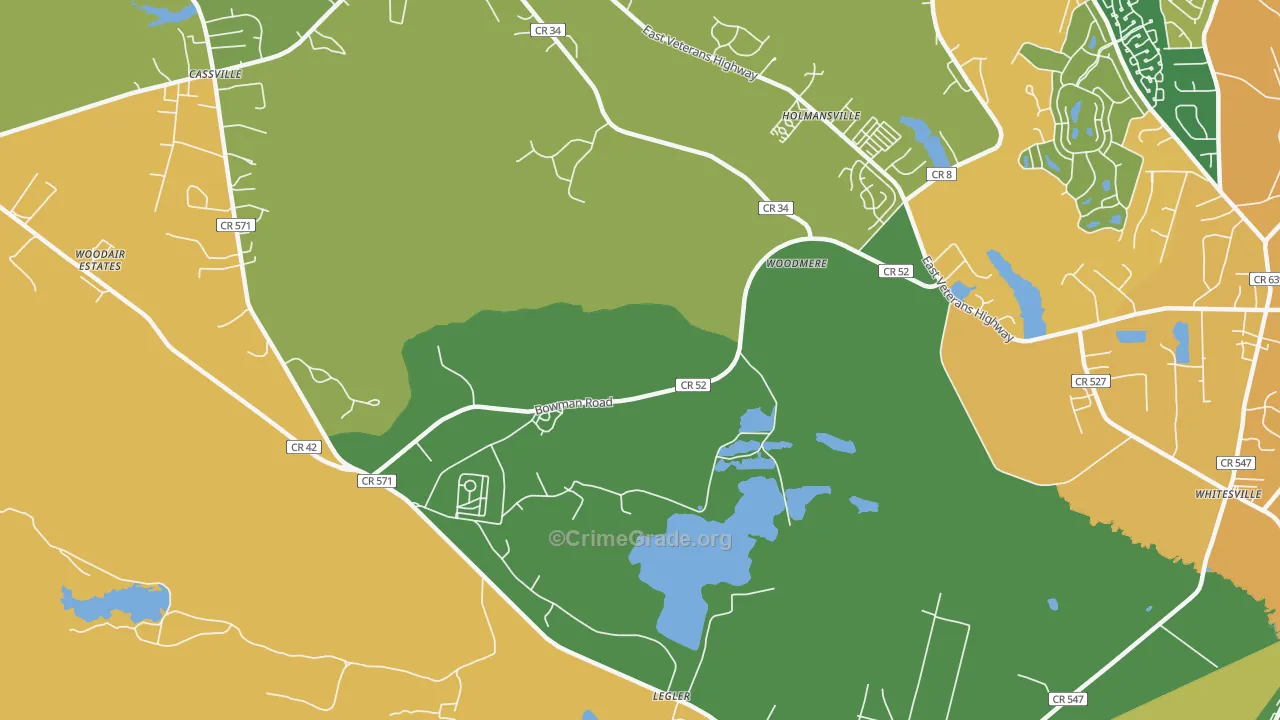 Holmansville, NJ Map of Assault Rates