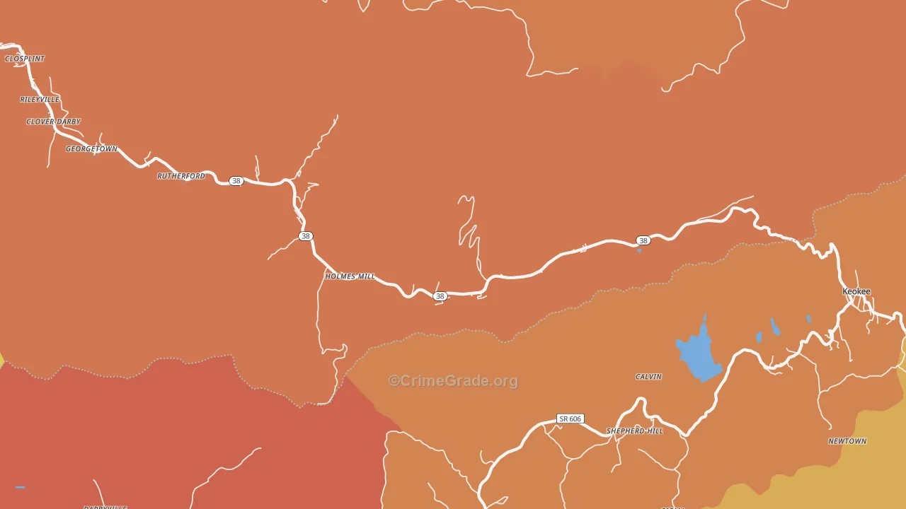 Holmes Mill, KY Map of Assault Rates