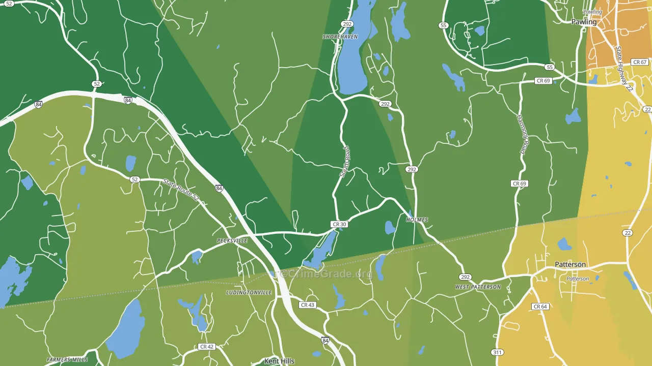 Holmes, NY Map of Assault Rates